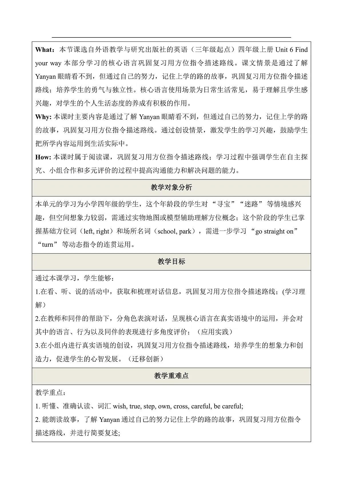 【大单元教学】Unit 6 Find your way Period 2单元教学设计-外研版新四上第3页