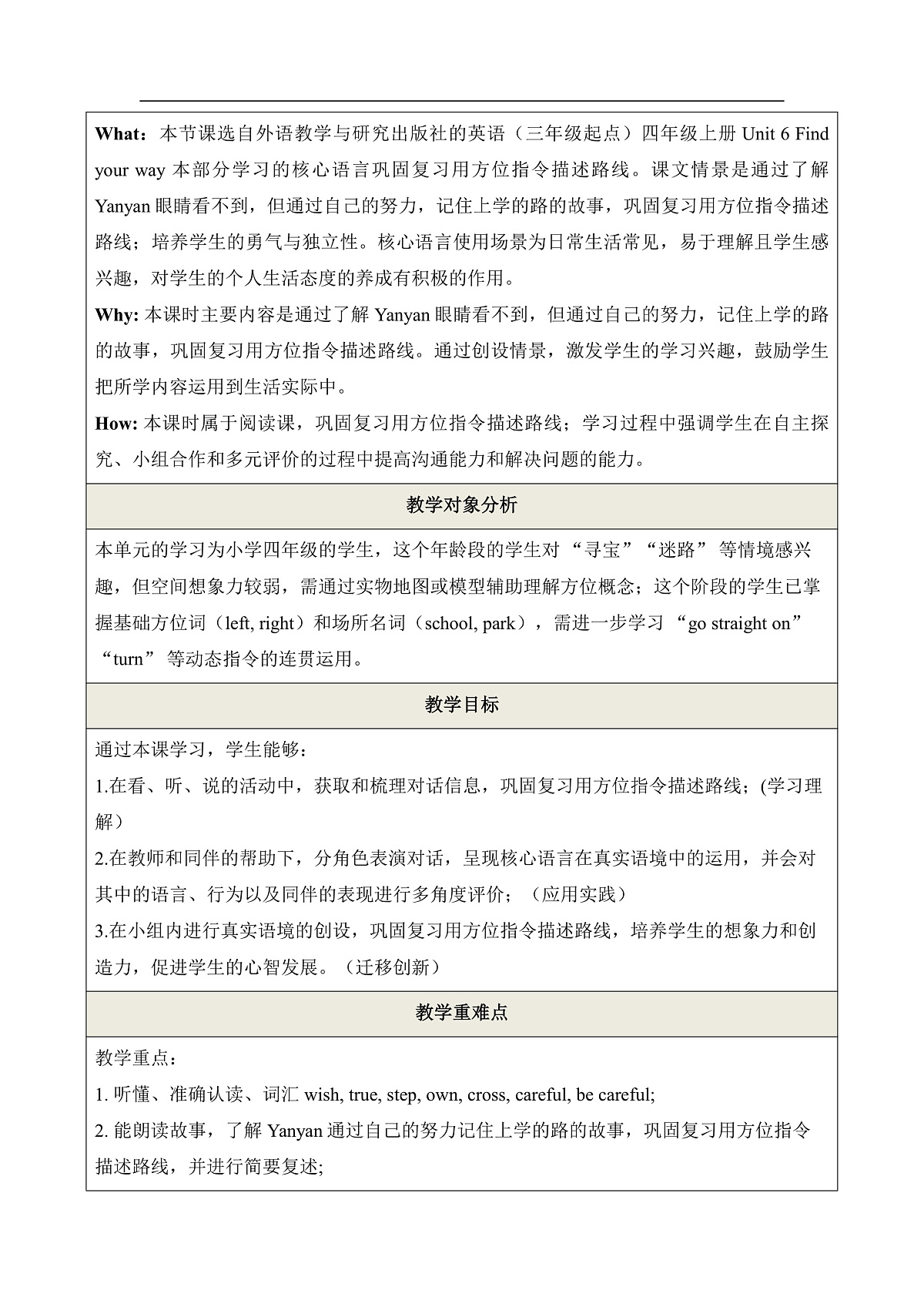 【大单元教学】Unit 6 Find your way Period 2单元教学设计-外研版新四上第3页