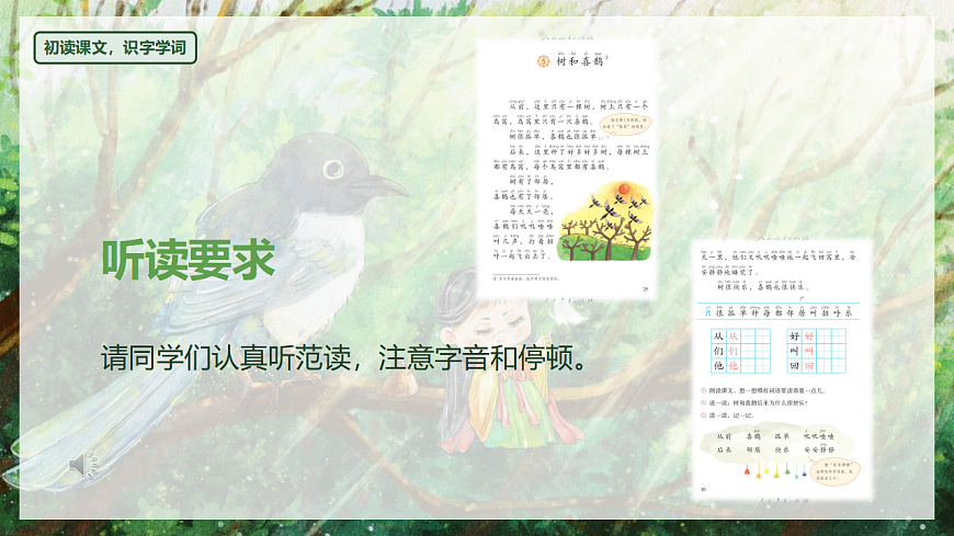 阅读 第5课《树和喜鹊》（教学课件）-2024-2025学年一年级语文下册同步精品课堂系列（统编版）第7页