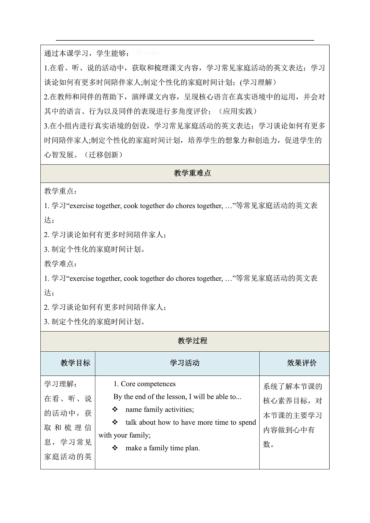 【教学评一体化】 Unit 7 Family Time Period 3 Active Listening& Your Turn 单元教学设计第3页