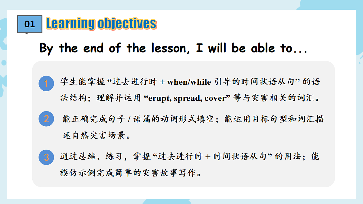 Unit 6 When disaster strikes Understanding ideas Grammar新教材外研版八上英语课件含音视频第3页