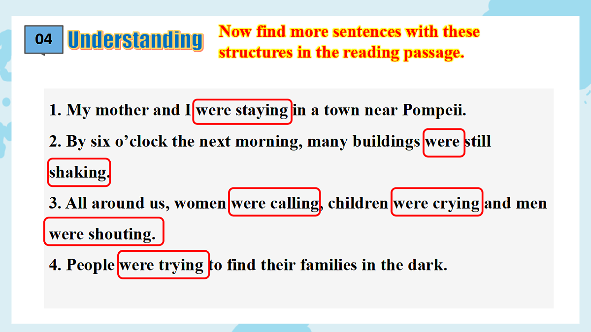 Unit 6 When disaster strikes Understanding ideas Grammar新教材外研版八上英语课件含音视频第6页