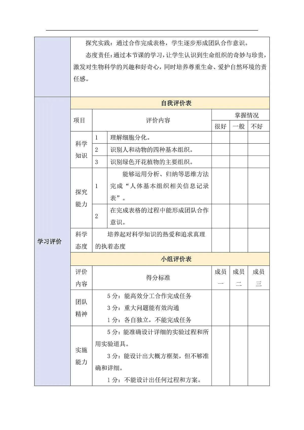 2025-2026学年北师大版生物七年级上册2.3.2细胞分化形成组织教案第2页
