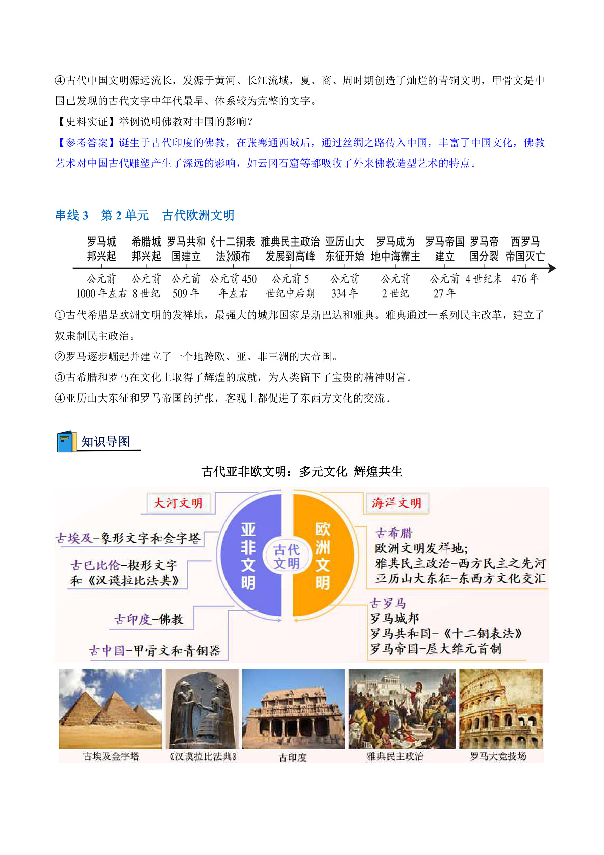 专题01 古代亚非欧文明(期中复习讲义)(解析版)第3页