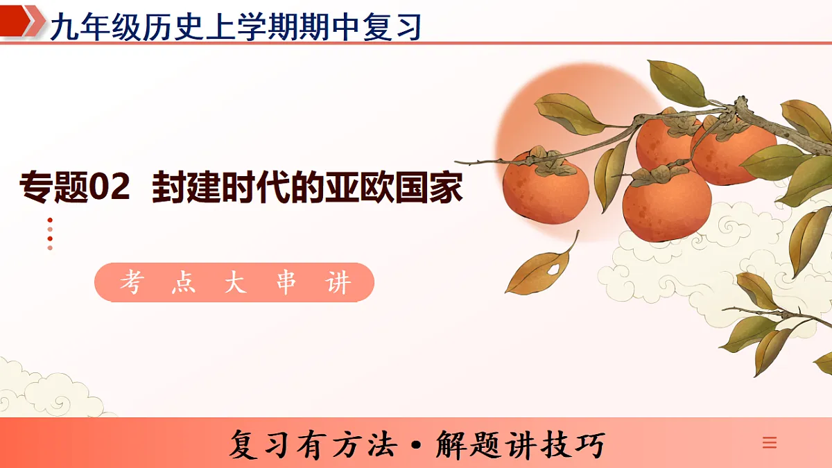 专题02 封建时代的欧洲、亚洲国家(期中复习课件第1页