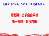 统编版（2024）八年级上册道德与法治 第七课 追求自由平等 复习课件【含练习题+答案  】