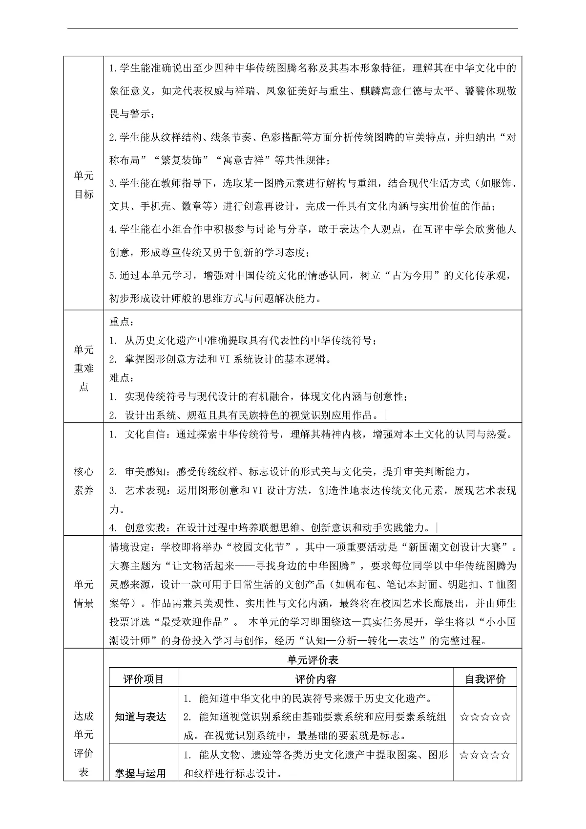 人美版八年级上册第四单元《古为今用的“中华图腾》大单元整体教学设计第2页