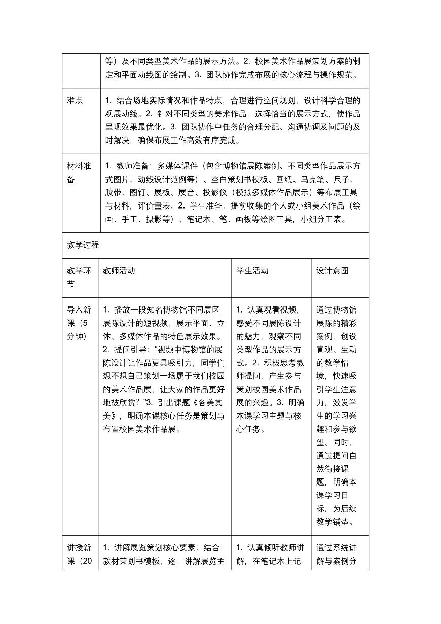 《各美其美》教学设计第2页