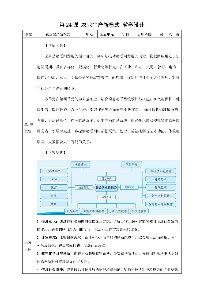第24课《农业生产新模式》教案 第1页