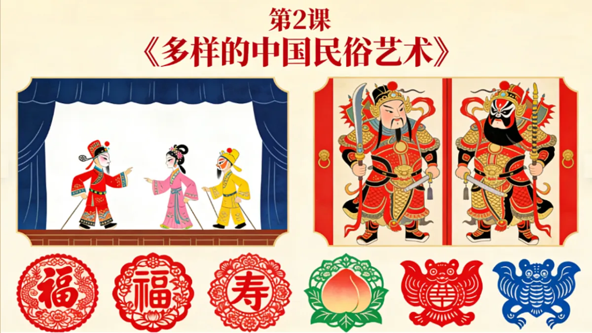人美版（2024）七年级下册美术第一单元第2课《多样的中国民间艺术》课件第1页