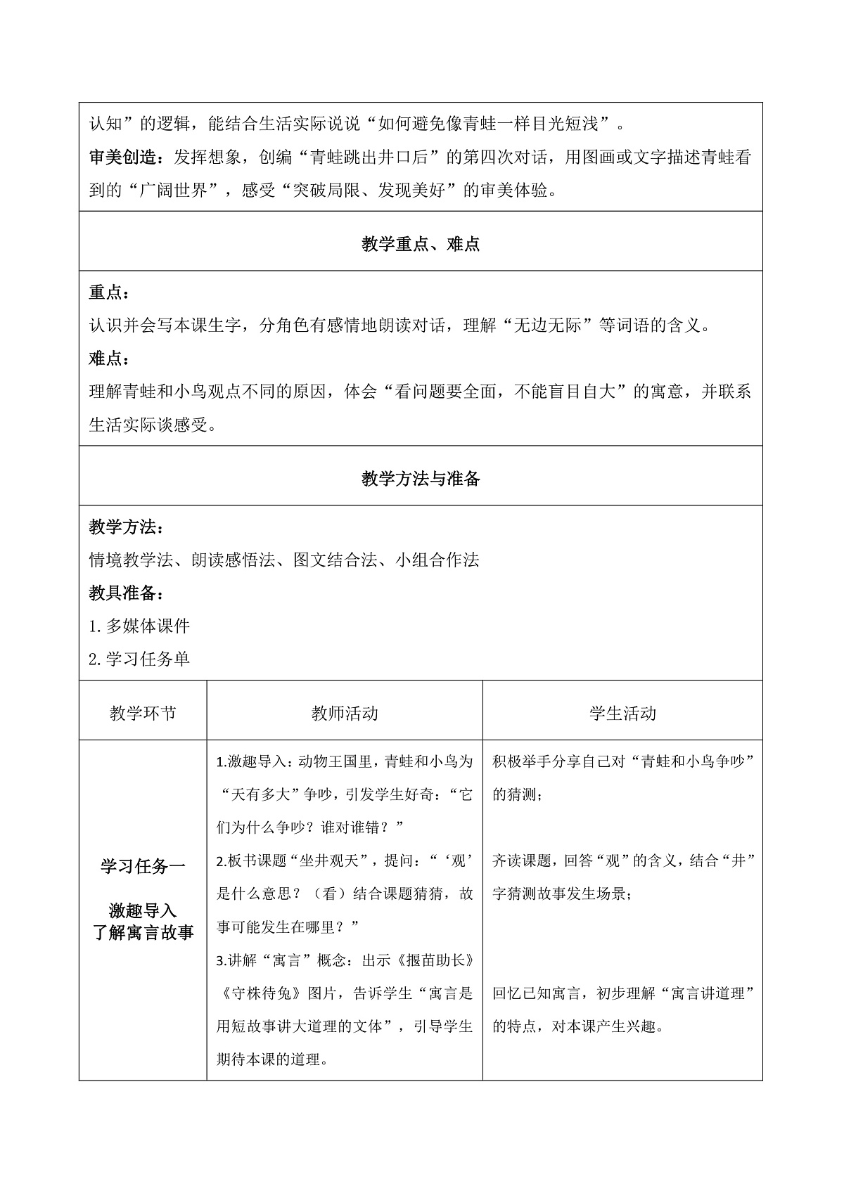 11 坐井观天（教学设计）第2页