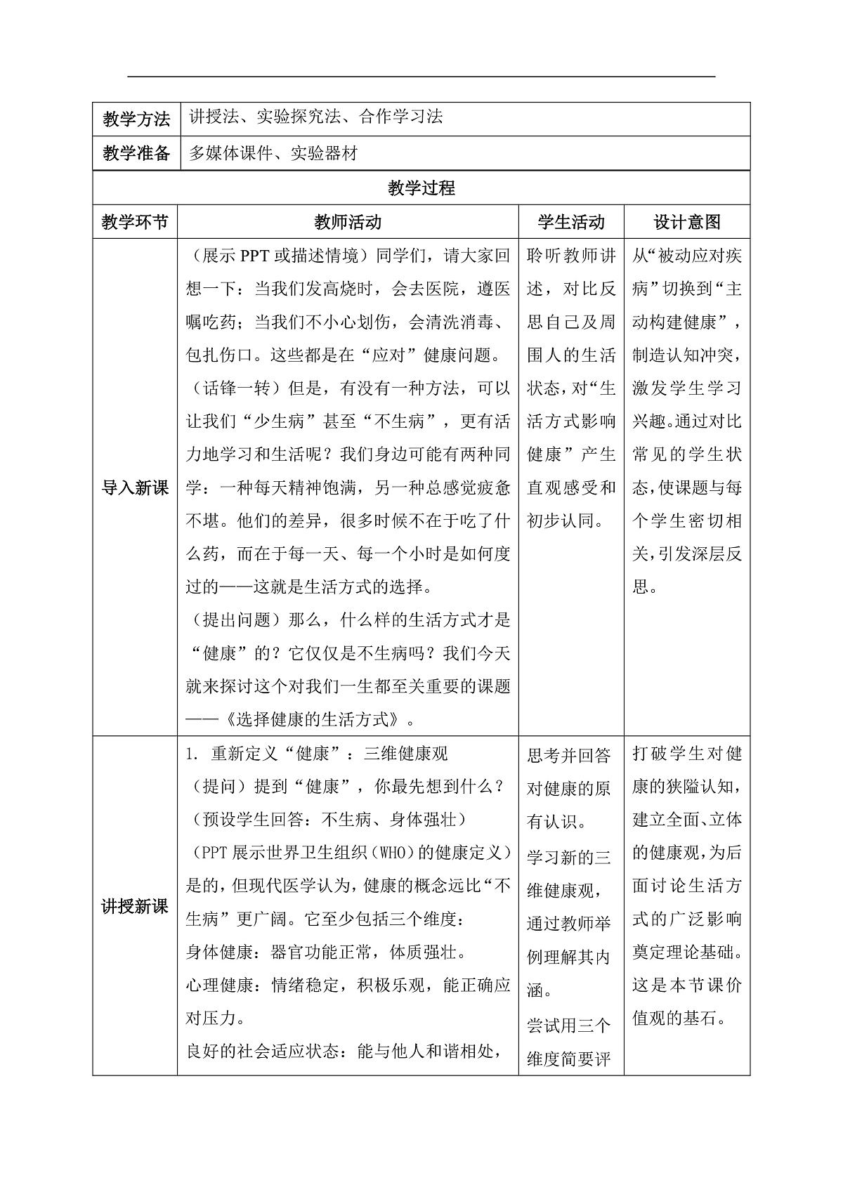 【核心素养目标】苏科版初中生物八年级下册7.18.1《选择健康的生活方式》教学设计第2页