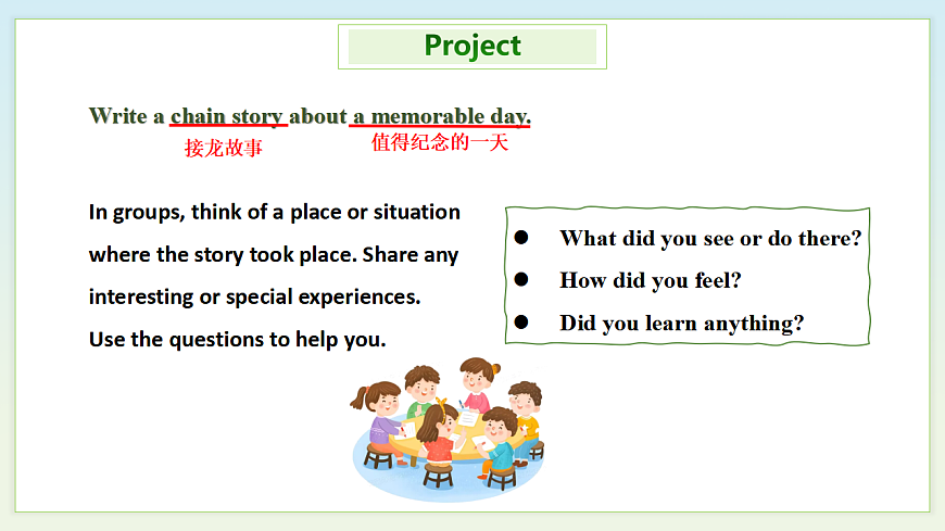 人教2024初中英语七年级下册Unit7A Day to Remember SectionBProject课件第4页