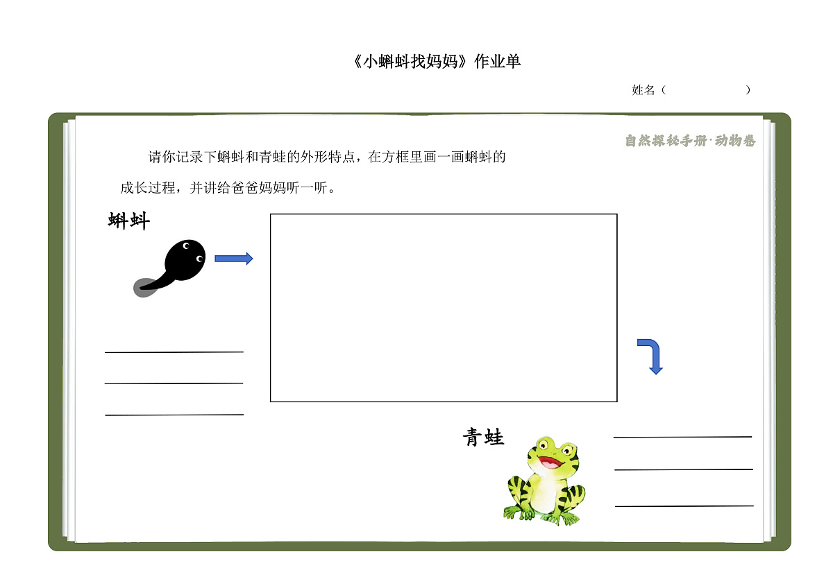 7.《小蝌蚪找妈妈》作业单第1页