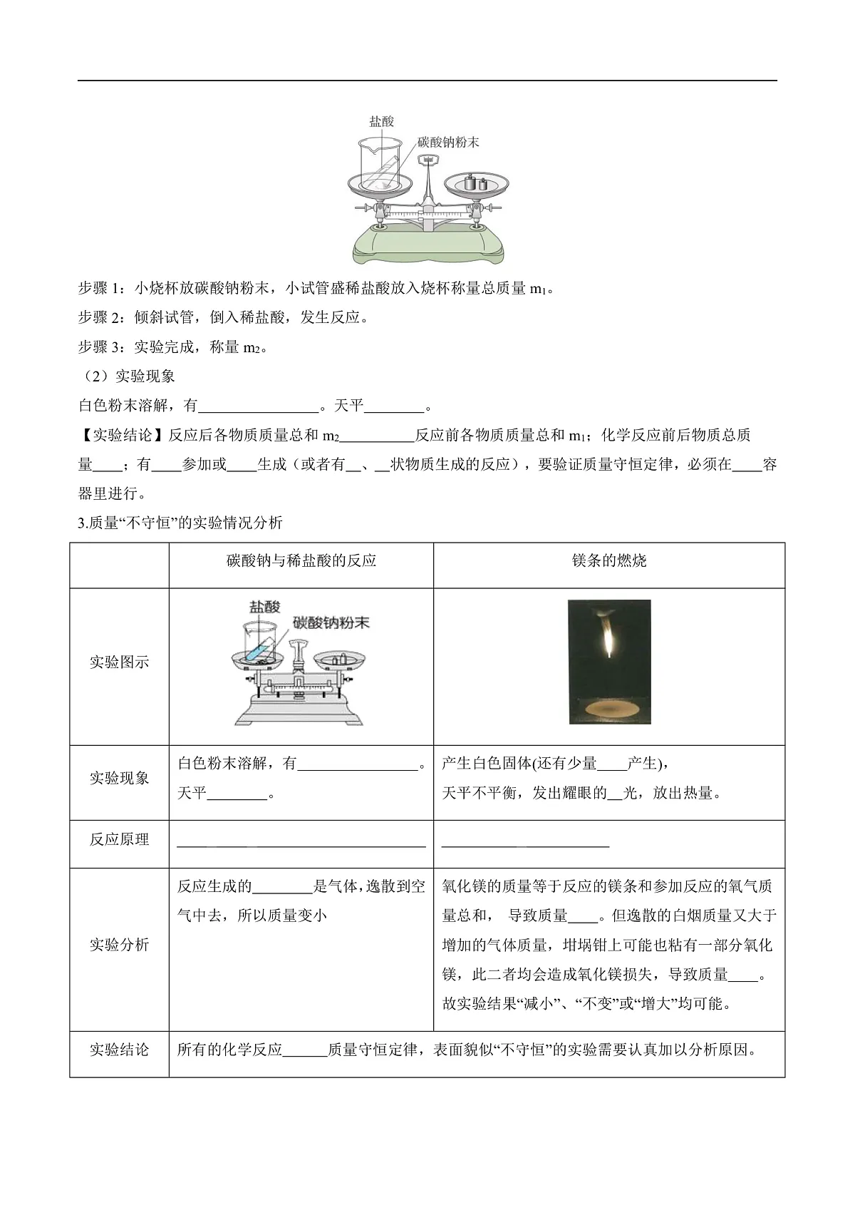 第五单元 定量研究化学反应（复习讲义）（原卷版）第3页