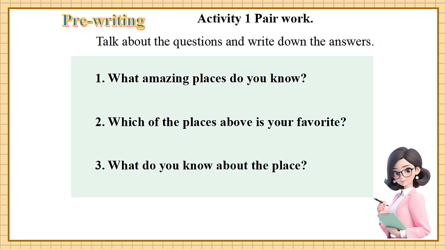 Unit 5 Amazing Places 第7课时Reading for Writing 教学课件第3页