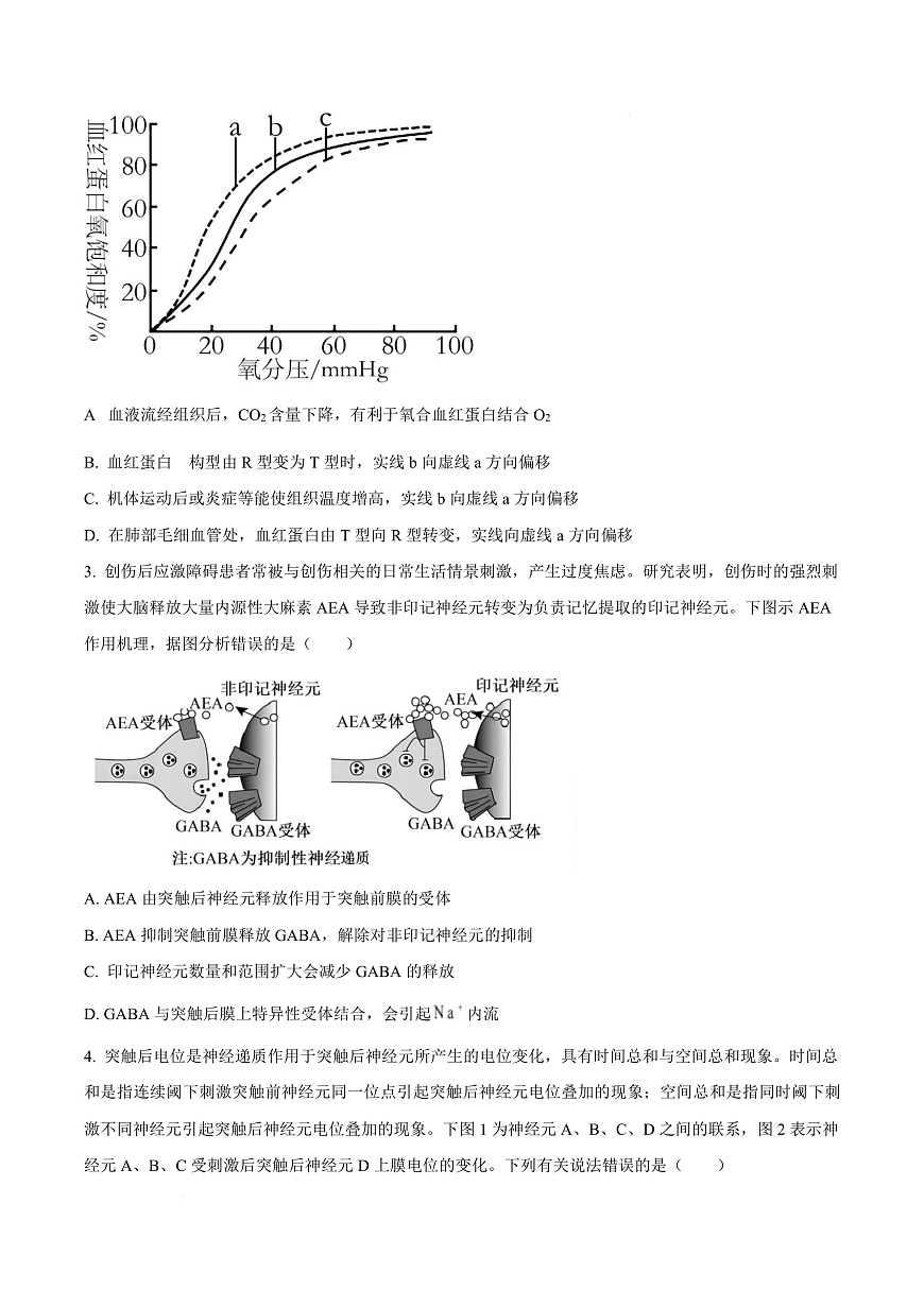 安徽省智学大联考皖中名校联盟（合肥市第八中学）2025-2026学年高二上学期期中考试生物试题A Word版无答案第3页