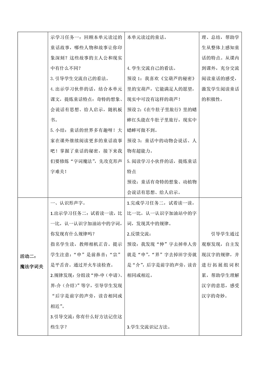 3.《语文园地四》表格式教案第2页