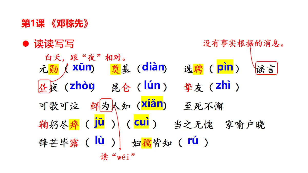 七下语文第一单元动态复习课件第3页