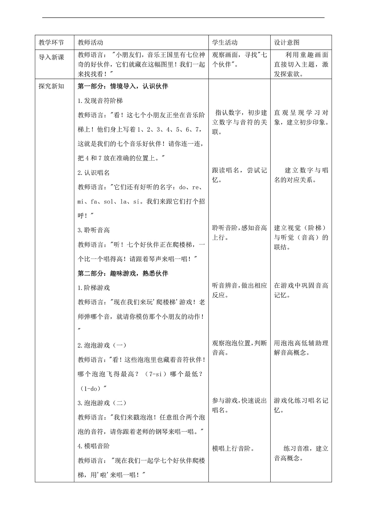 【接力版】音乐一年级下册 第二单元《七个好伙伴》 教案第2页
