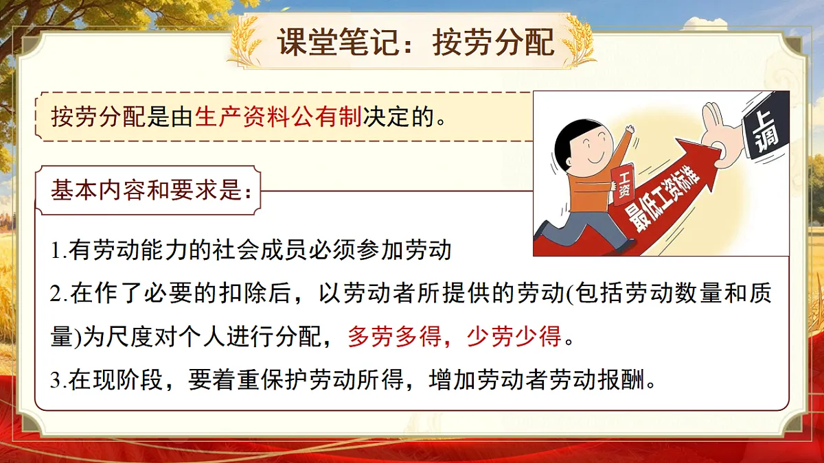【初中道法八下】6.2《按劳分配为主体、多种分配方式并存》教学课件第7页