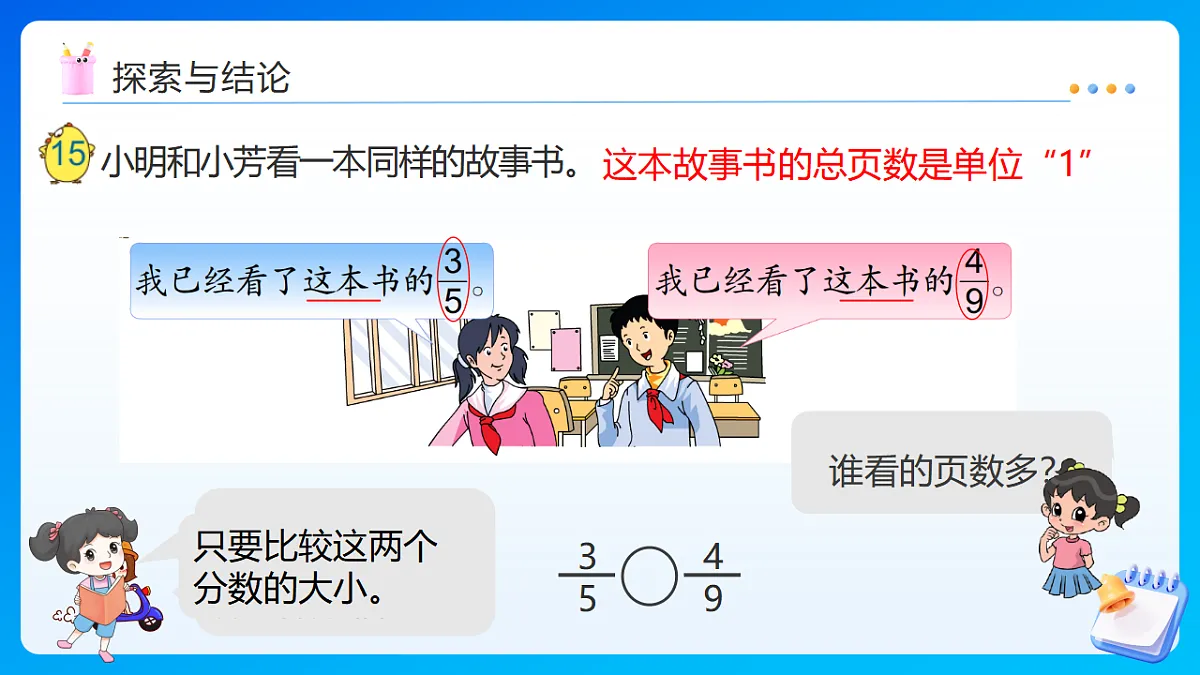【任务型备课】苏教版五年级下册-4.10 分数的大小比较（课件）第7页