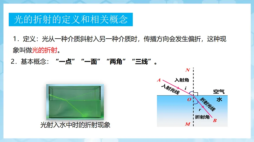 沪科版物理八年级全册第三章第三节《光的折射》 教学课件第4页