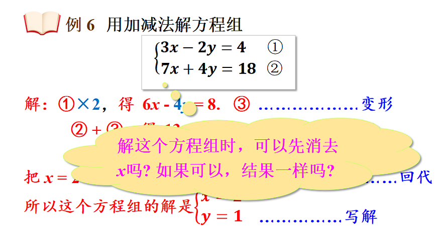 第2课时  用加减法解稍复杂的二元一次方程组第6页