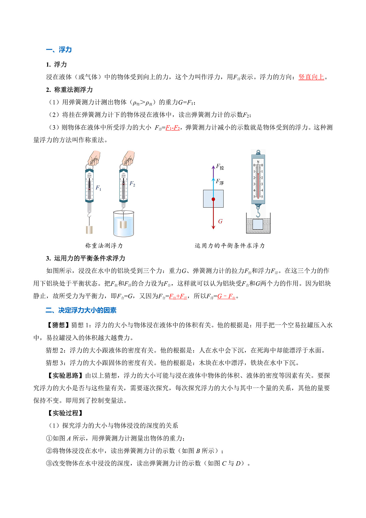人教版物理八下第十章 浮力 单元知识清单（解析卷）第2页