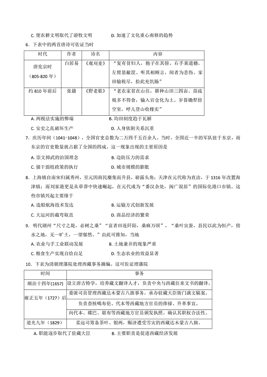 2025—2026学年度河南省部分高中高一上学期12月月考历史试题（解析版）第2页