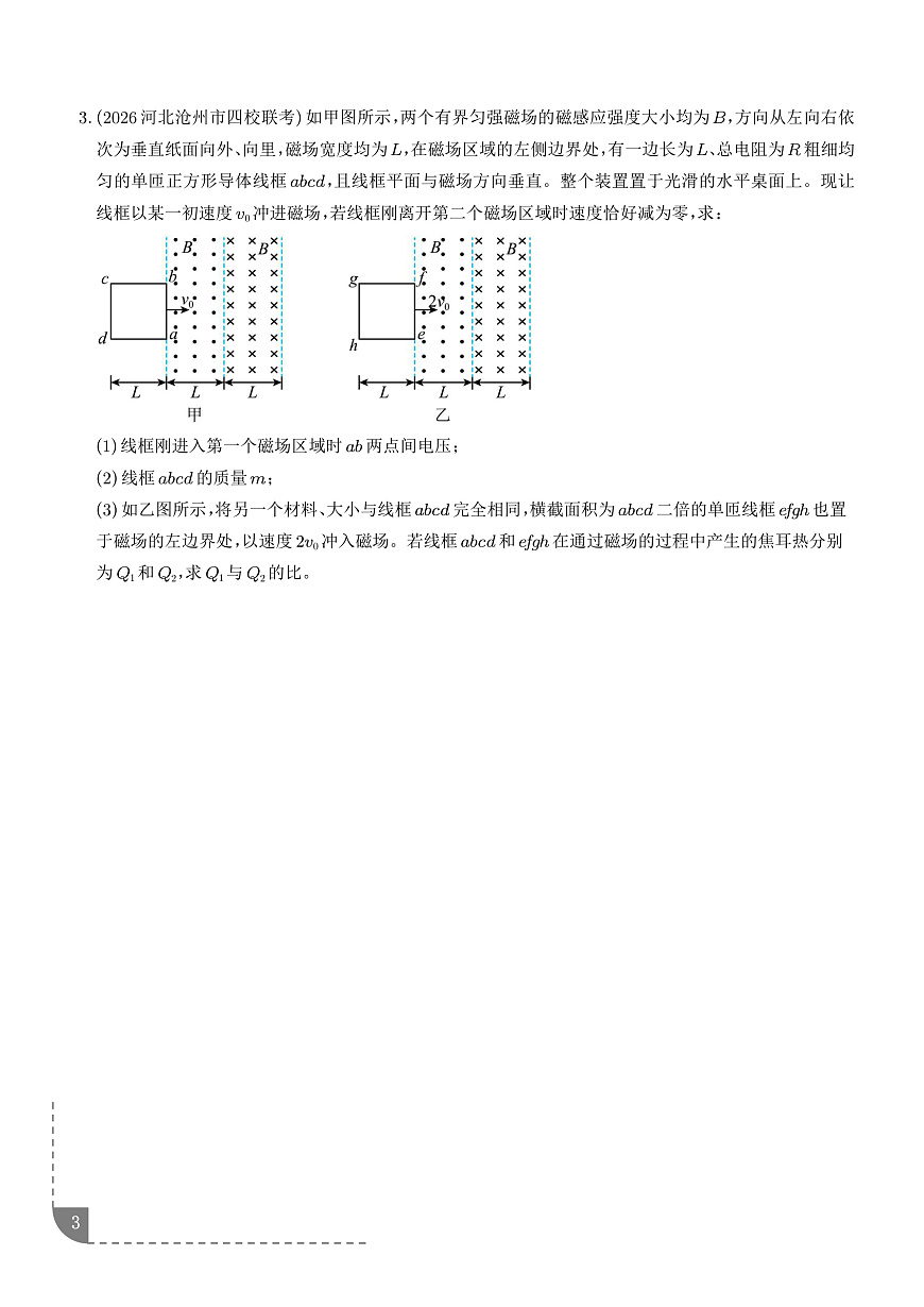 专题 电磁感应+动量（学生版）第3页