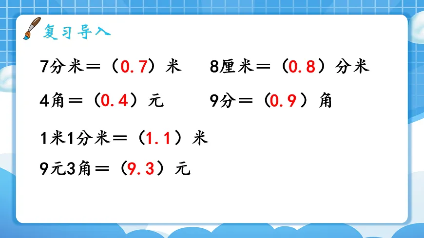 人教版小学数学三年级下册 第2课时《认识两位小数》课件第3页