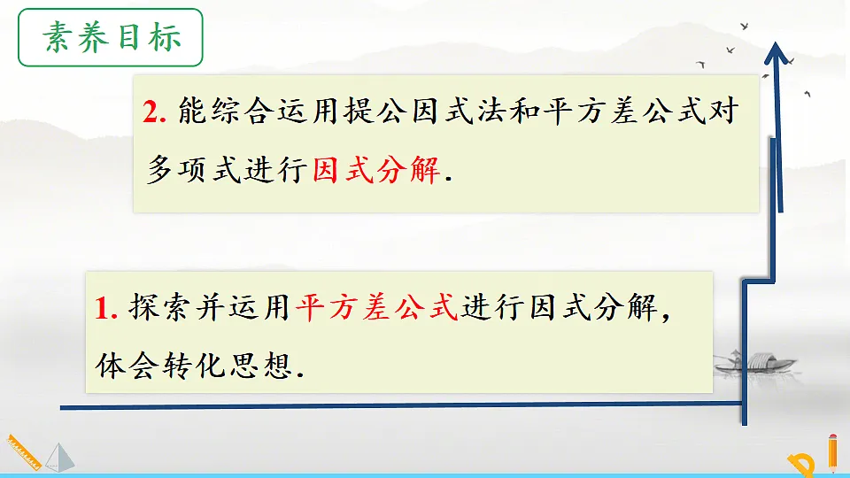 初中 数学 人教版（2024） 八年级上册17.2 用公式法分解因式(第1课时)课件第2页