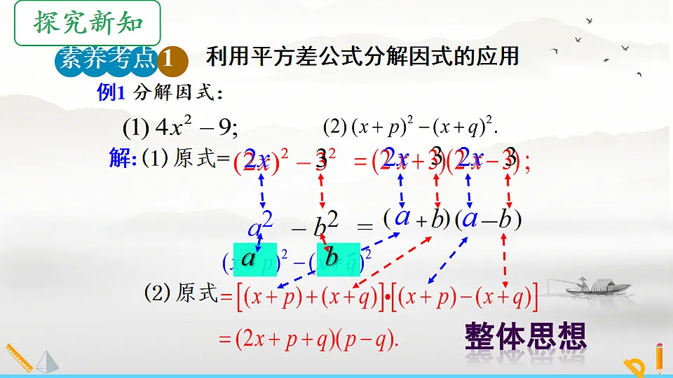 初中 数学 人教版（2024） 八年级上册17.2 用公式法分解因式(第1课时)课件第4页