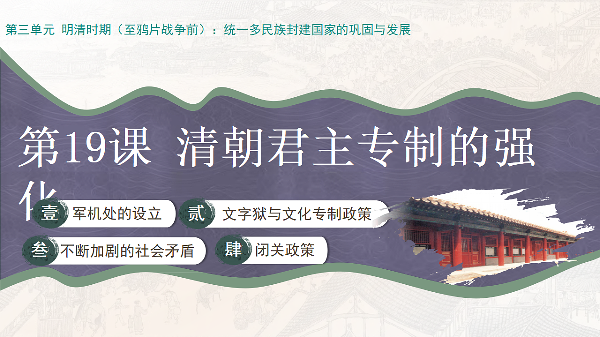 人教版初中历史七年级下册（2024）第19课 清朝君主专制的强化 课件第2页