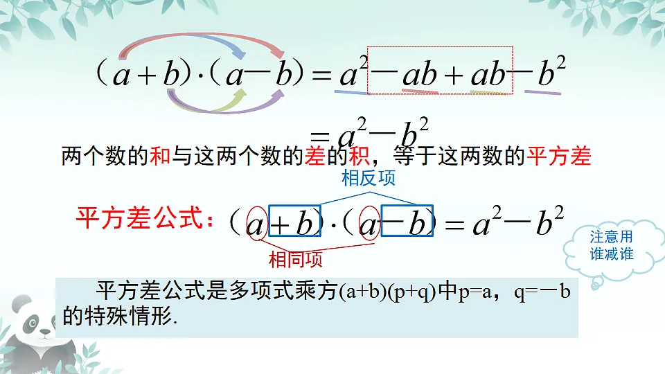 人教版初中数学八年级上册（2024）16.3.1 平方差公式 课件第6页
