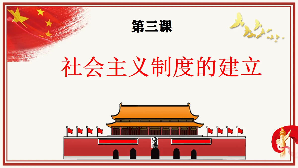 人教统编版2024初中历史八下 1-3《社会主义制度的建立》教学课件第1页