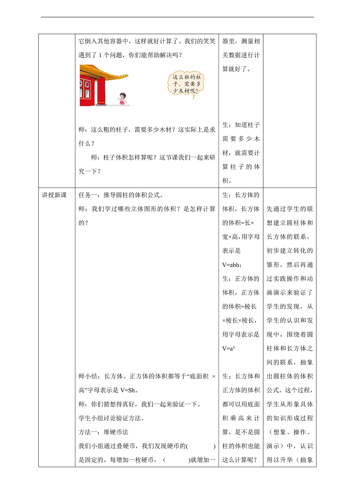 【任务型备课】北师大版数学六年级下册-1.3 圆柱的体积 （教学设计）第2页