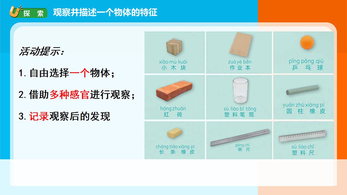 2026年教科版一年级科学下册 1-1《观察物体的特征》课件第5页