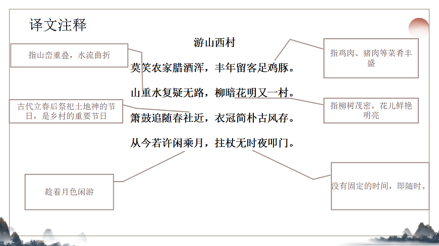 21.《古代诗歌五首之游山西村》课件统编版语文七年级下册第8页