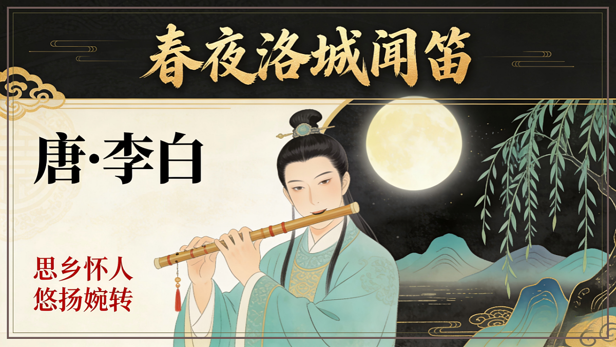 第三单元《课外古诗诵读之春夜洛城闻笛》教学课件2025-2026学年统编版语文七年级下册第1页