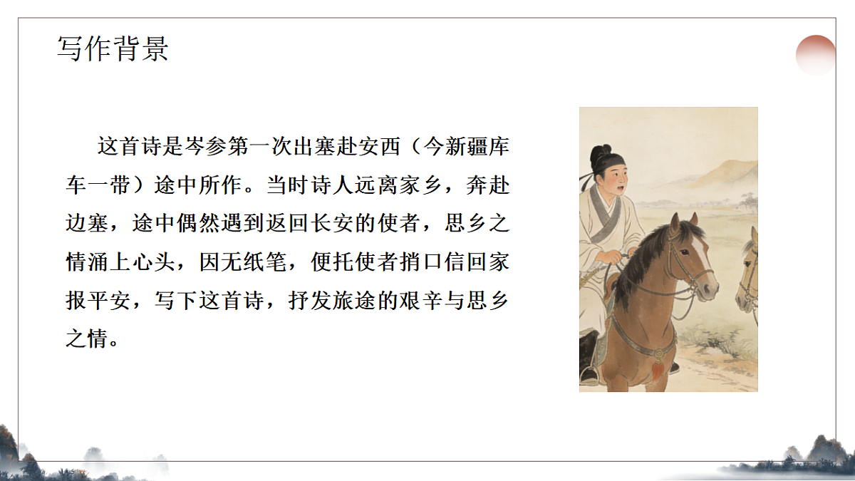 第三单元《课外古诗诵读之逢入京使》教学课件2025-2026学年统编版语文七年级下册第4页