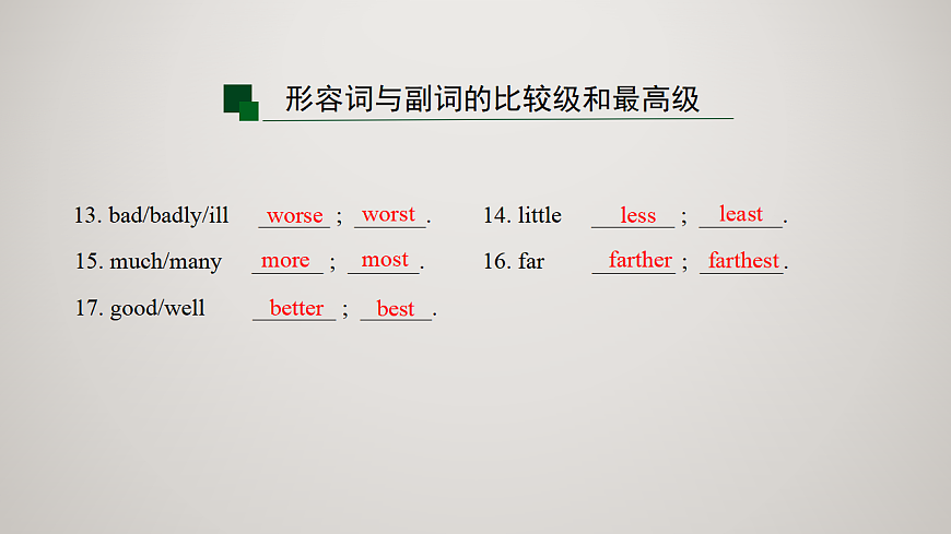 2026届中考英语一轮复习：形容词与副词的比较级和最高级 课件第8页