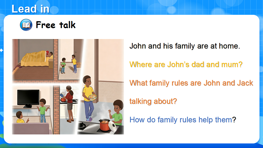 （新课标新教材）人教PEP四年级下册英语Unit 2 Family rules B Let's learn  Look, match and say教学PPT第6页