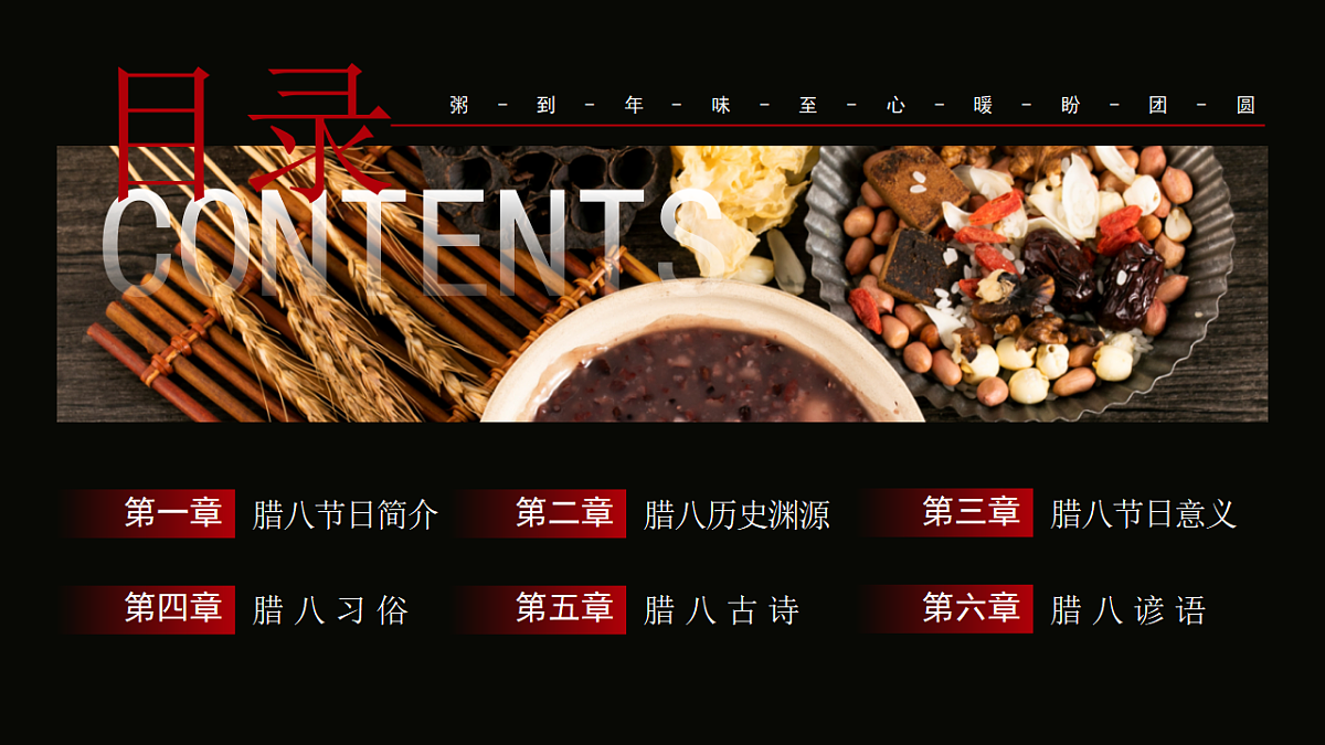 红色简约中国风腊八节习俗介绍 路课件第2页