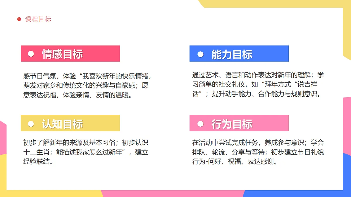 粉色卡通风幼儿园春节新年课程路课件第6页