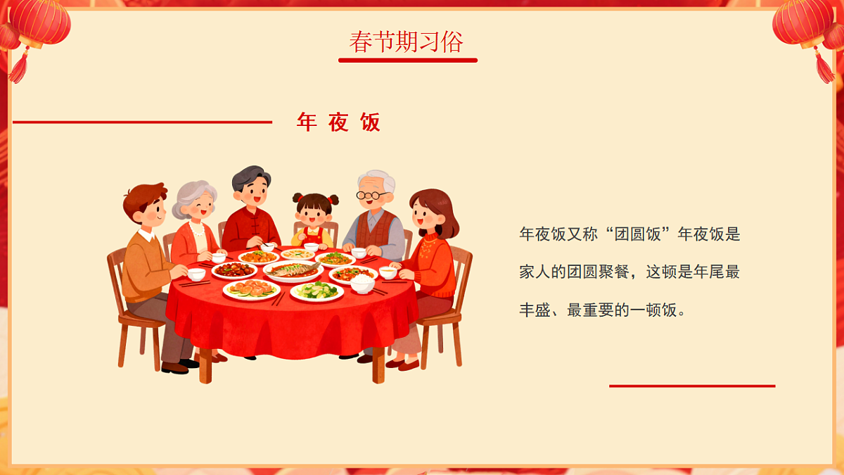 红色喜庆卡通风春节习俗介绍课件第8页