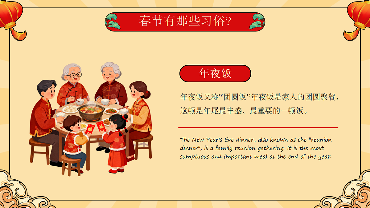 黄色国潮风传统节日春节习俗介绍 课件第4页