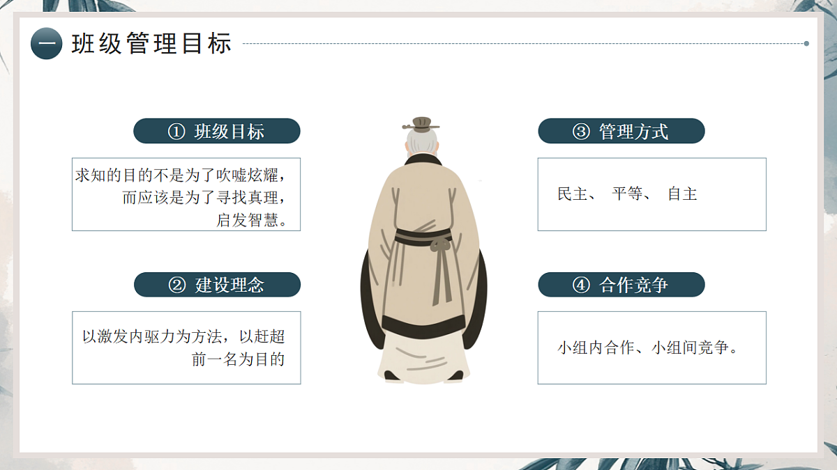 蓝色中国风七年级期中家长会 课件第7页