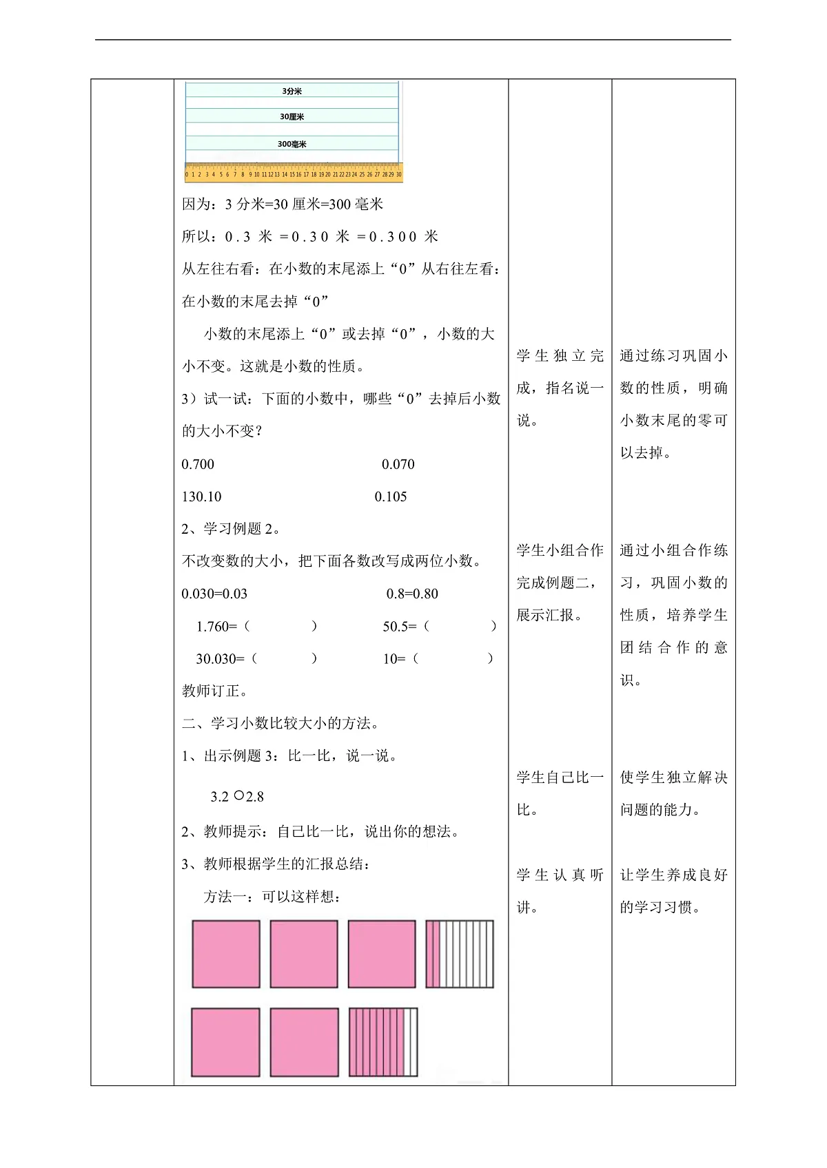 【任务型备课】西师大版四年级下册-5.2 小数的性质（教案）第3页